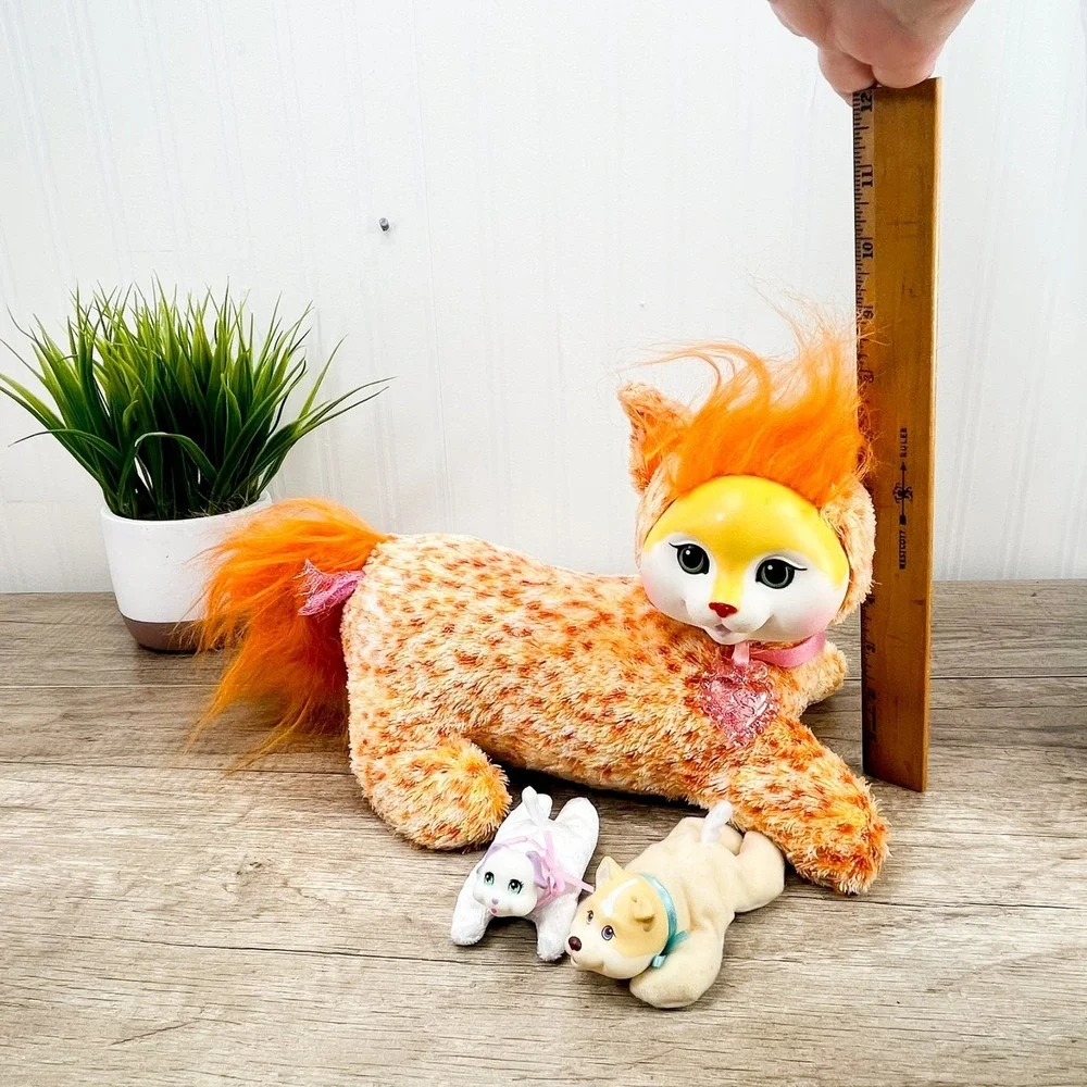 Vintage Kitty Surprise Just Play Plush Cat Autumn‎ Orange Green Eyes 12-14
